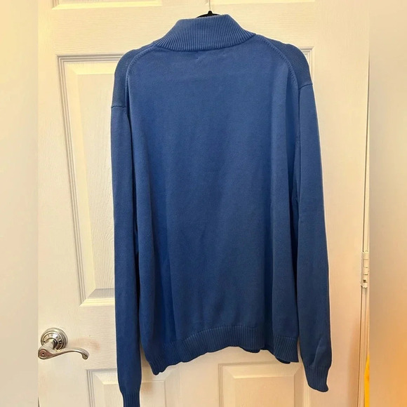 . Brooks Brothers Men's Quarter Zip Sweater Blue XL - Picture 2 of 3